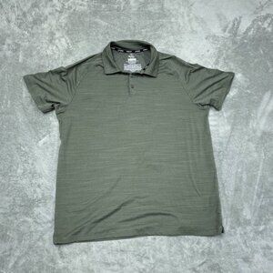 Hurley Mens Large Polo Shirt  Gray Lightweight Stretch Performance e0595